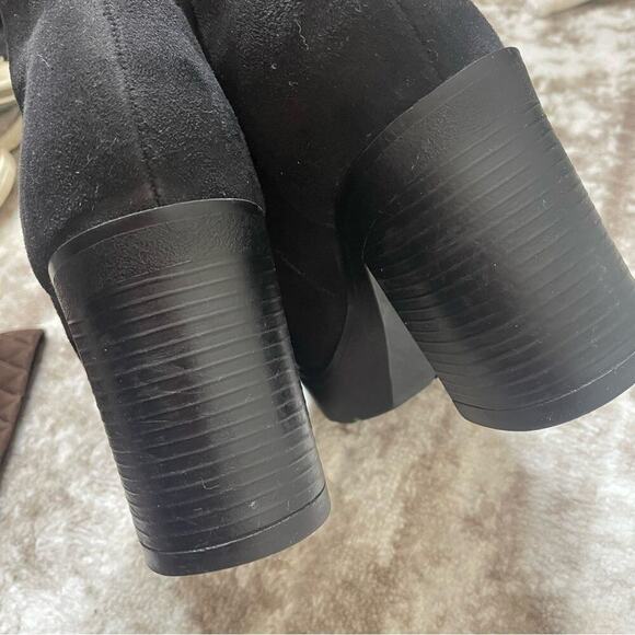 SODA brand boots chunky heel black suede Y2K thick sole and block square SZ 7.5 - Picture 4 of 7